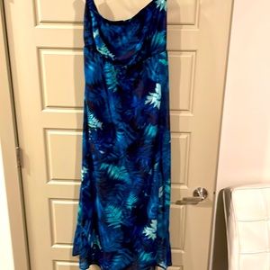 H&M floral strapless maxi dress
